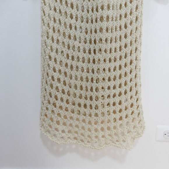 FREE PEOPLE Beach Sahara Sweater Midi Cover up DRESS Size S Cream Seed Pearl NEW - Picture 6 of 9